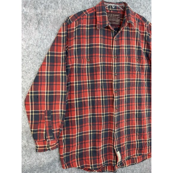 VTG Abercrombie & Fitch Shirt L Red Plaid Chamois Flannel 90s Y2K Distressed - Picture 3 of 10
